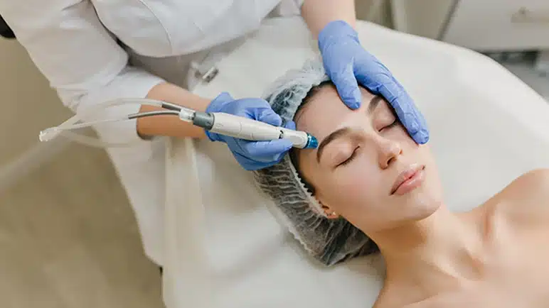 Range of skin rejuvenation treatments including peels, microneedling, and lasers